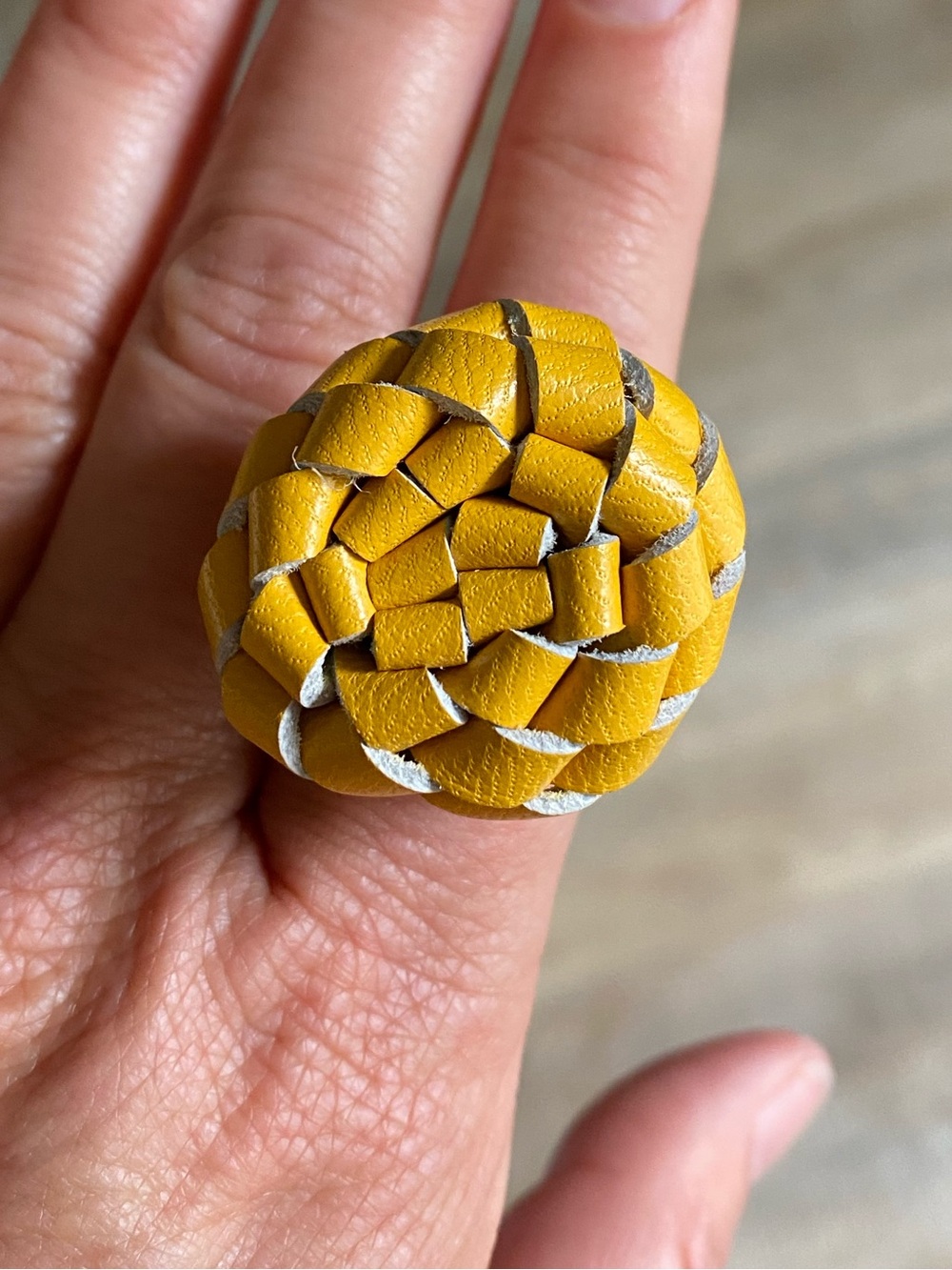 Handwoven Leather Statement Ring